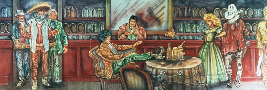 Western Saloon Kulisse, Cowboy, Indianer, Kneipe