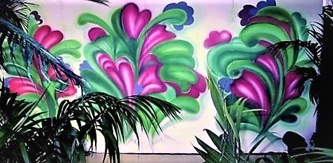 70er Jahre - Kulisse, Event - Dekoration - Flower Power - Graffiti – 2