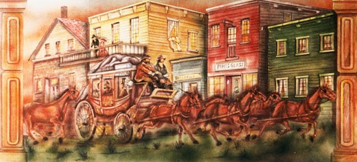 Western Postkutsche Kulisse, Cowboy, Wüste, Wilder Westen, Kutsche – 3