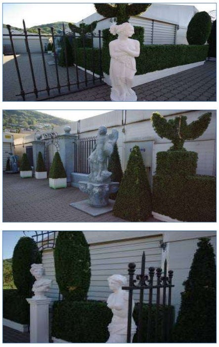 Garten des Buckingham Palace, Palast, Palastgarten, Pfanzen, Figuren
