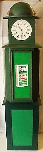 Urbane Standuhr mit Werbung, 50er Jahre, 60er Jahre, Waschmittel, Wäsche, Standuhr – 3