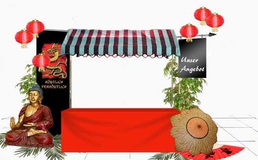 Asia Marktstand, China, Buffetstand