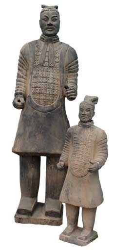 Terracotta Krieger Figur, Maya, Azteken, Tempelfigur, Tempel