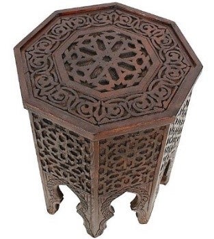 Orientalischer Holztisch, Messingtisch, Tisch, Orient, Wasserpfeife, Tee, Café – 2