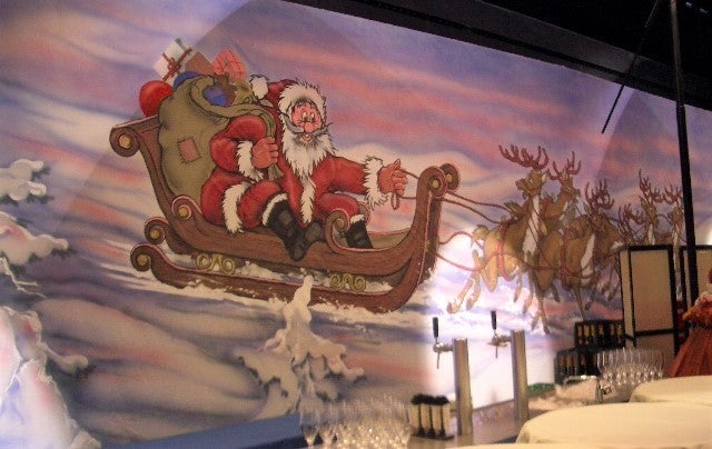 Weihnachts Kulisse, Weihnachten, Weihnachtsmann, Bühnenbild, Rentier, Schlitten – 3