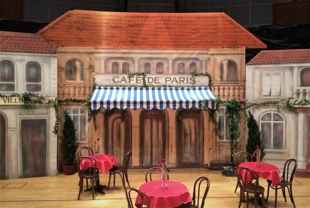 Frankreich, Café, Kulisse, Kulissenfassade, Fassade, Haus