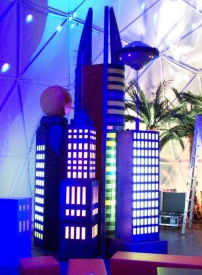 Weltraum Stadt - Weltall - All - Galaxie - Wolkenkratzer - Dekoration - Event – 3