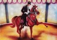 Zirkus Pferd mit Reiter Kulisse, Manege, Cicus, Bild, Kunststücke