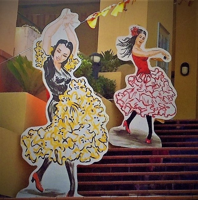 Tänzerinnen, Tanz, Spanien, Spanisch, Cut Outs, Kulisse, Flamingo