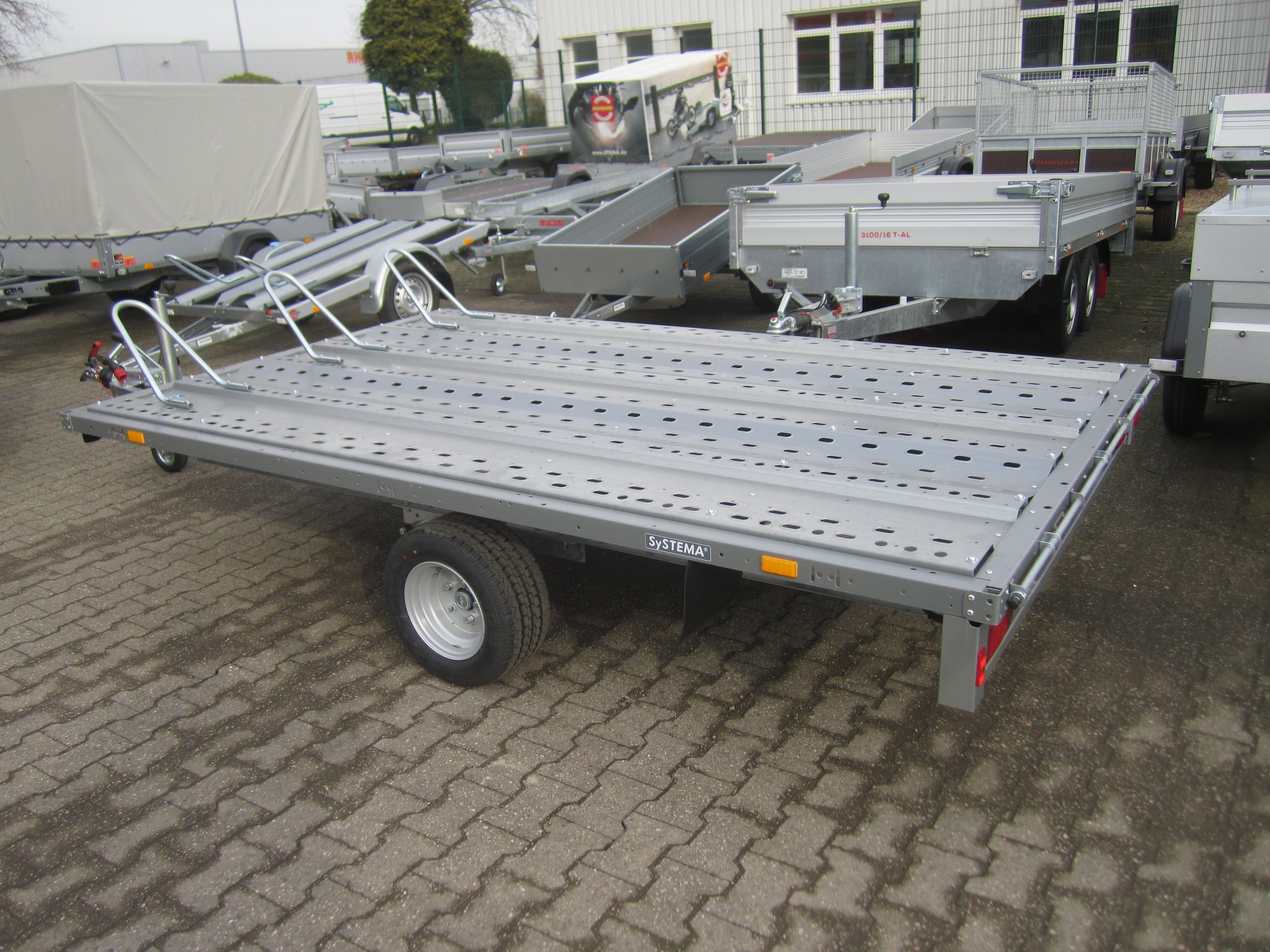 Motorradanhänger, Motorradtransporter, Motorrad Anhänger für 3 drei große Motorräder 100KmH zulassung Autoanhänger – 3