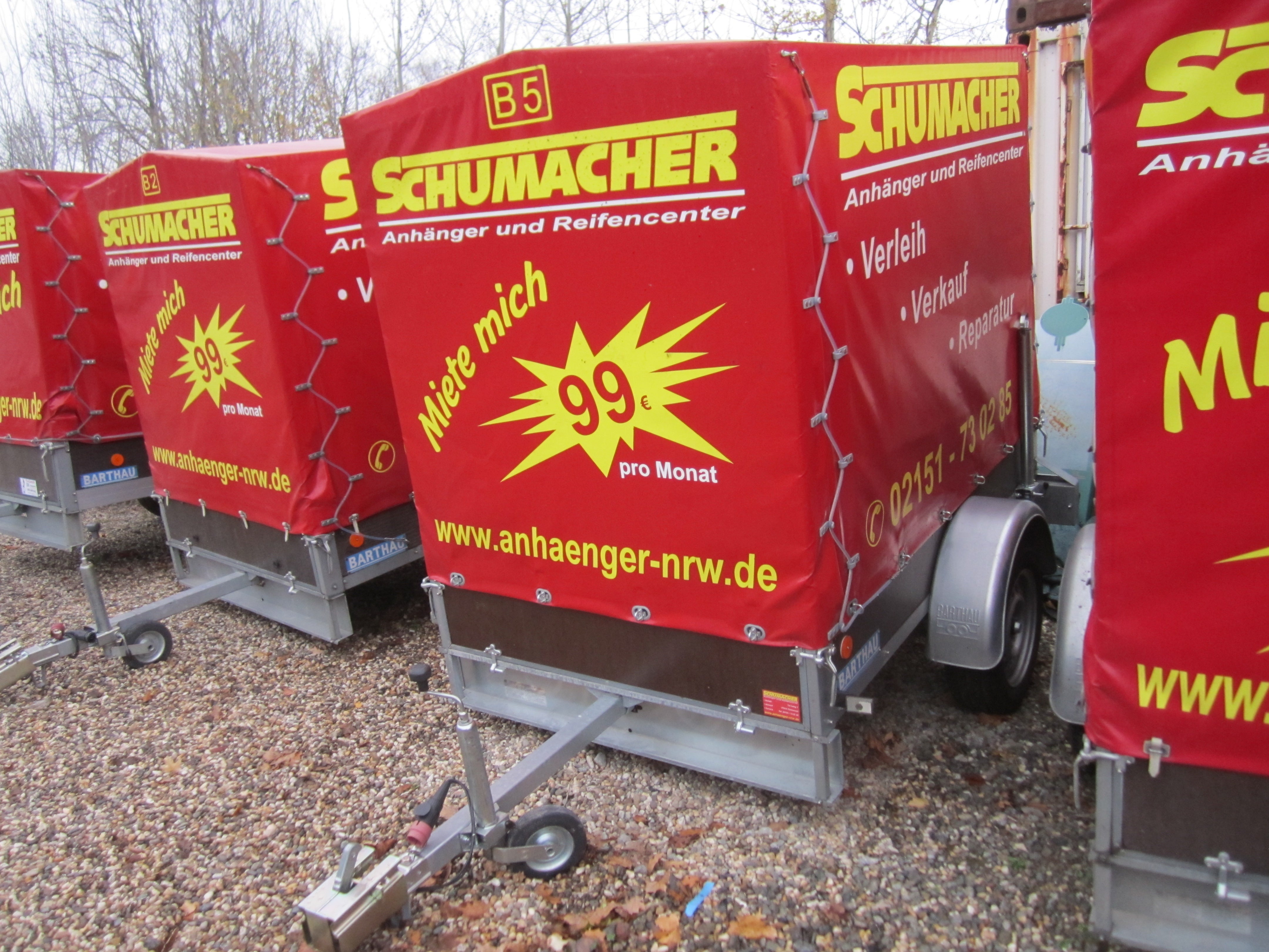 Anhänger Typ B / Planenanhänger / Umzugsanhänger / PKW-Anhänger - 750kg – 3