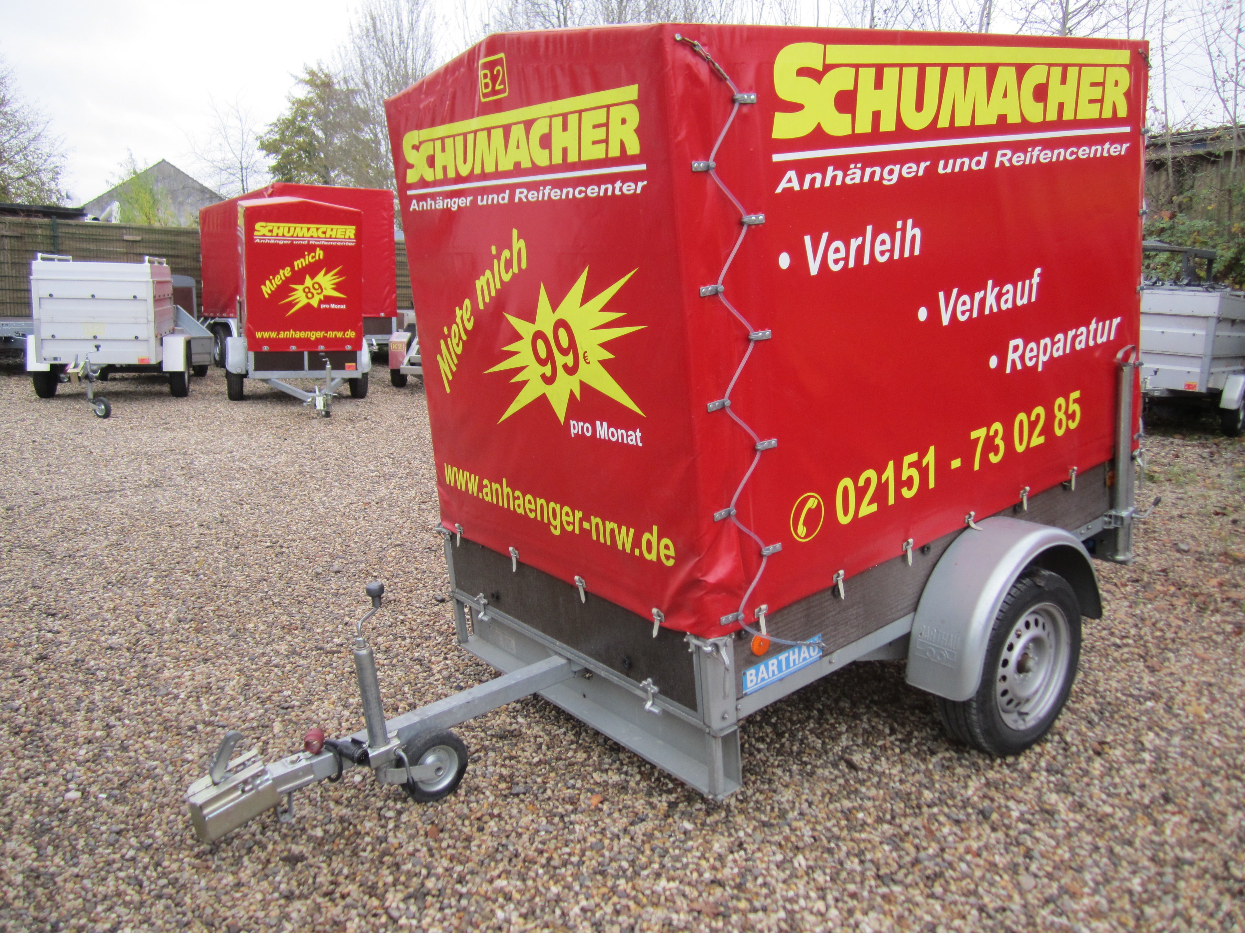 Anhänger Typ B / Planenanhänger / Umzugsanhänger / PKW-Anhänger - 750kg