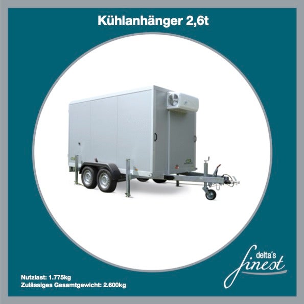 Kühlanhänger 2.6t / Kühlzelle / Mobile Kühlmöglichkeit / Eventcooler / Cooler / Kühltrailer