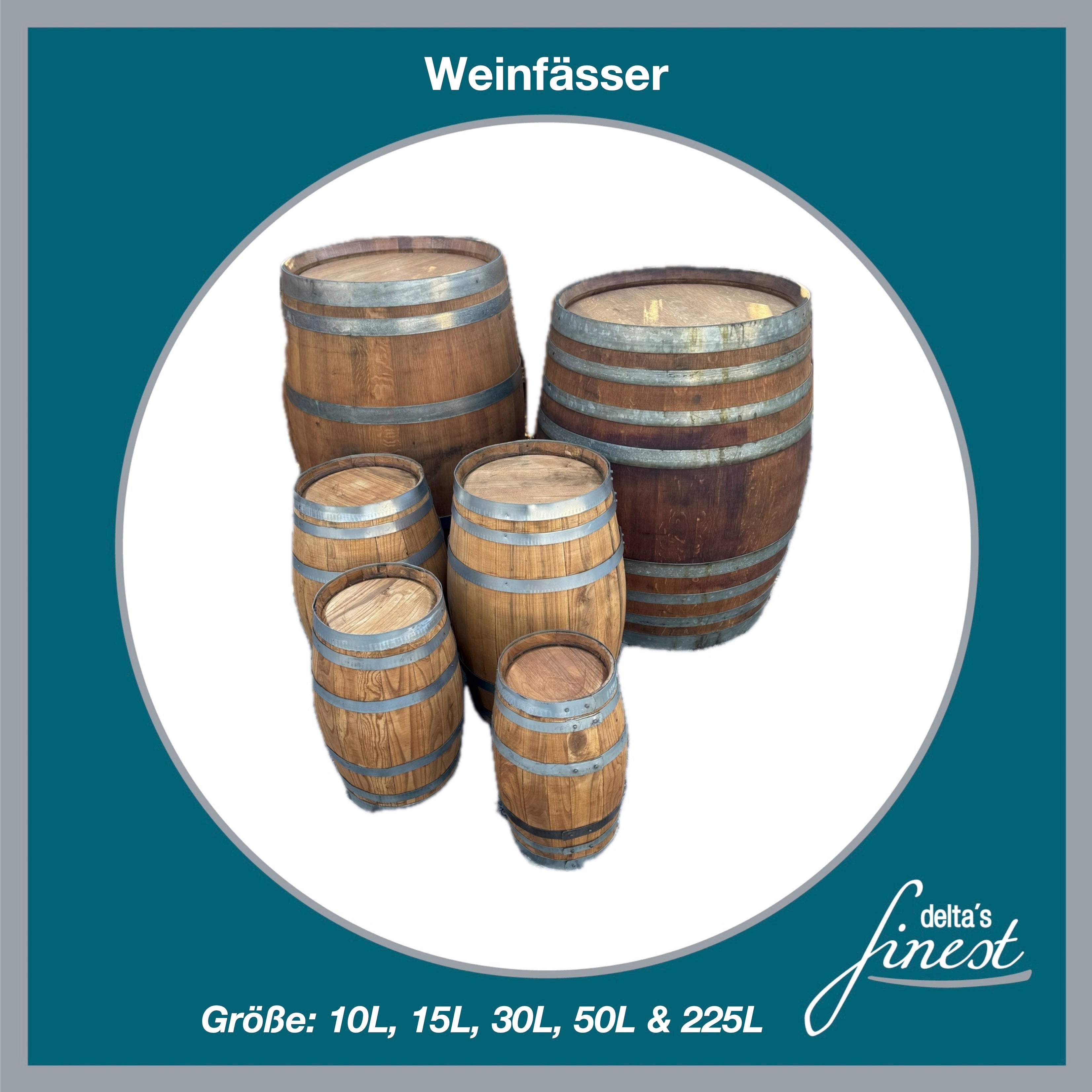 Weinfass // Holzfass - Perfekt als Stehtisch - Loungetisch für Ihr Fest / in verschiedene Größen