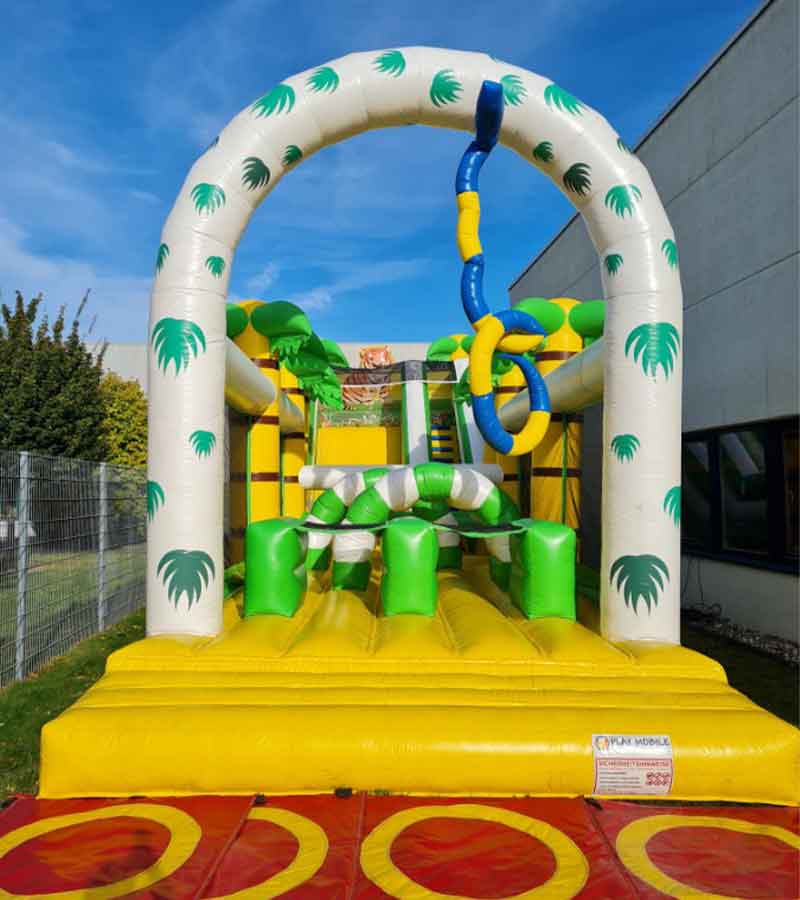 Hüpfburg Hindernisbahn Dschungel mieten bei Der Spassmacher