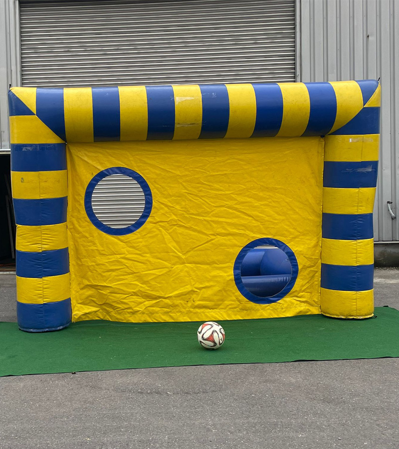 Fussball Torwand Blau/Gelb mieten bei Der Spassmacher