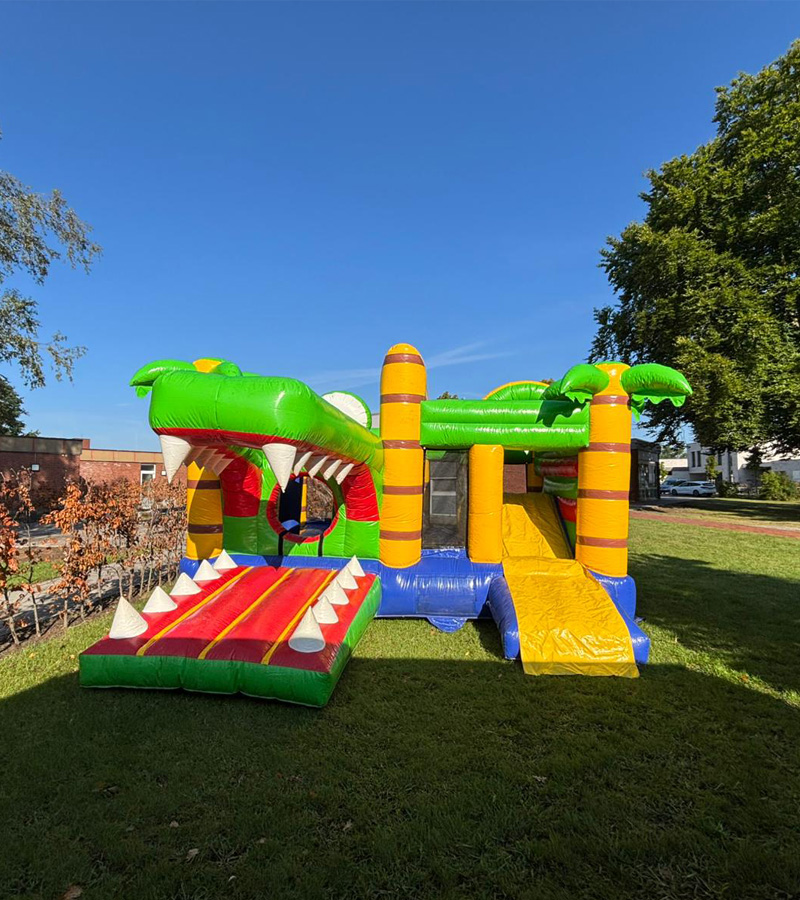 Hüpfburg Krokodil Multiplay mieten bei Der Spassmacher