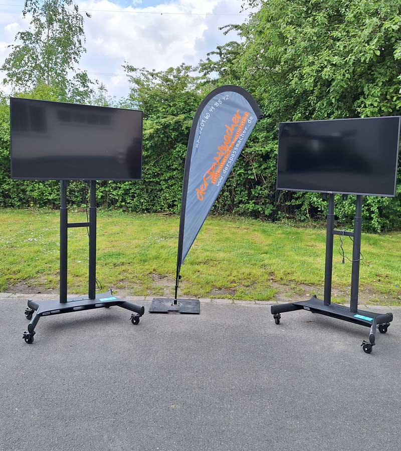 Fahrbare Tv Screens mieten bei Der Spassmacher