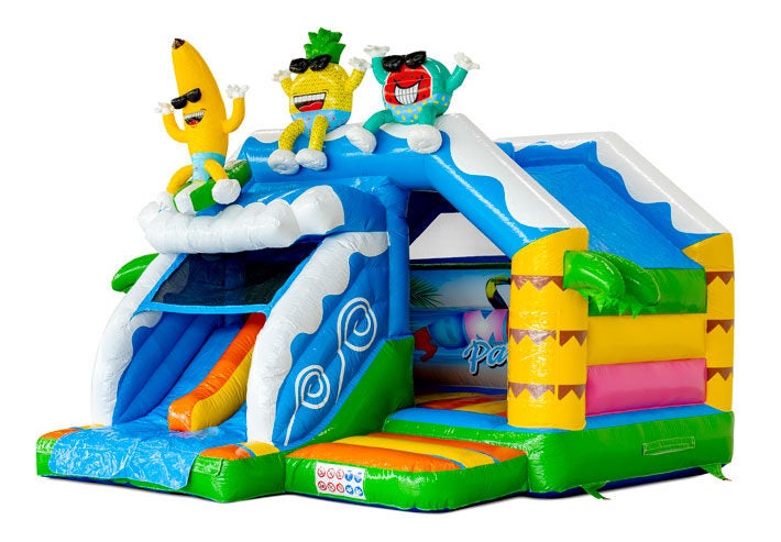 Hüpfburg Sommerparty mit Rutsche mieten