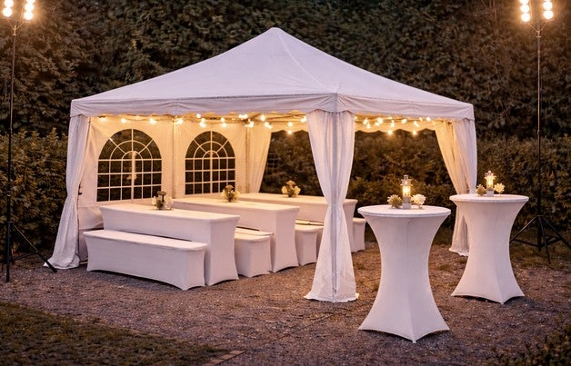 Pavillon, Partyzelt, Pagodenzelt 4 x 4 m. mit 4 Seitenteilen, mit Platz für bis zu 32 Personen
