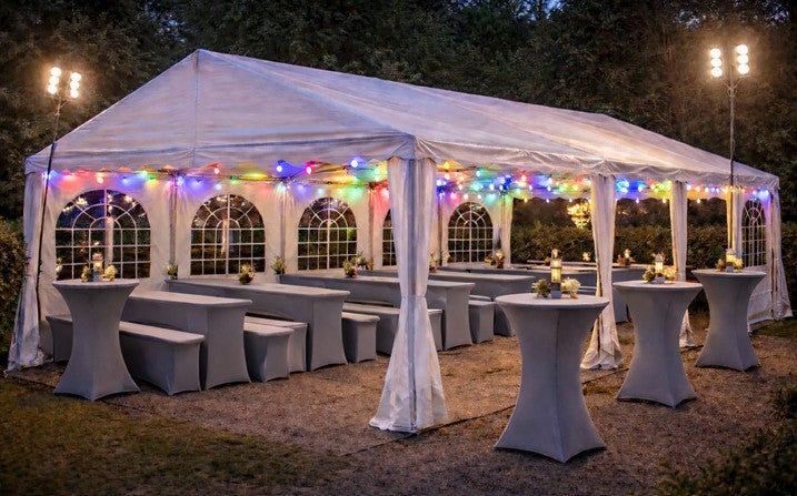 Partyzelt  4 x 8 mtr., Festzelt, Zelt, Pavillon, mit Platz für bis zu 64 Personen – 4