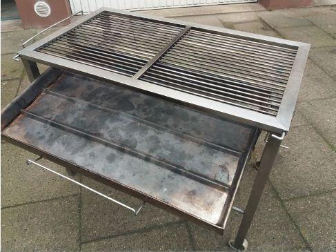 Großer Holzkohlegrill Edelstahl, Grillfläche 100 x 50 cm – 2