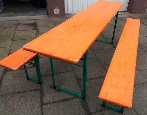 Bierzeltgarnitur mit Bodenschoner, Biergartenmöbel, Tisch und Bänke, Hussen, Auflagen – 3