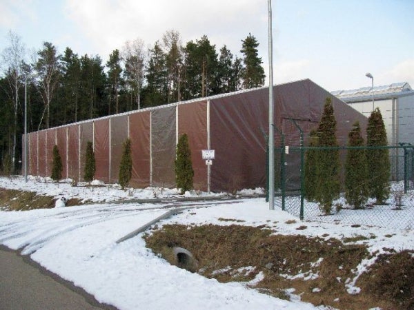 Lagerhalle Lagerzelt Industriezelt Aluhalle Stahlhalle Leichtbauhalle mit Planenversion, Trapezblech, Isoliert, in verschiedenen Höhe und Breiten – 2