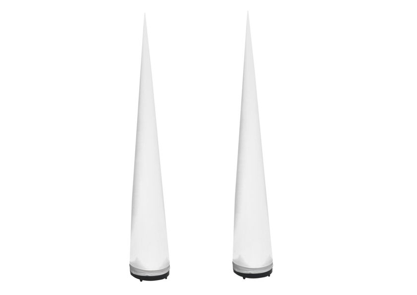 Aircone-Set weiss 3m hoch (2 Stück) , Lichteffekt, Leuchtsäule, Dekoeffekt, Lichtkegel