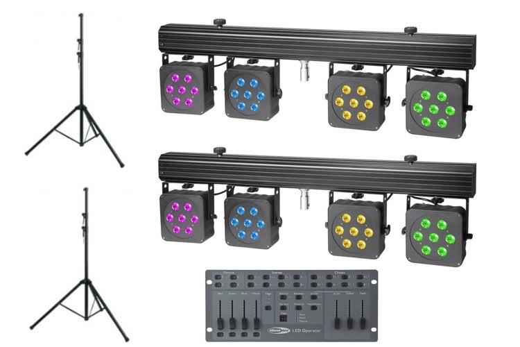 LED Lichtanlage mit 8 Scheinwerfern für Parties in Lippe mieten
