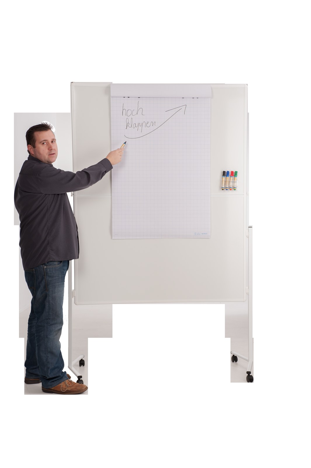 Flipchart-Funktionswand (NRW-Design / Umwelt-Line) Mobil und beschreib buchen in Wesel