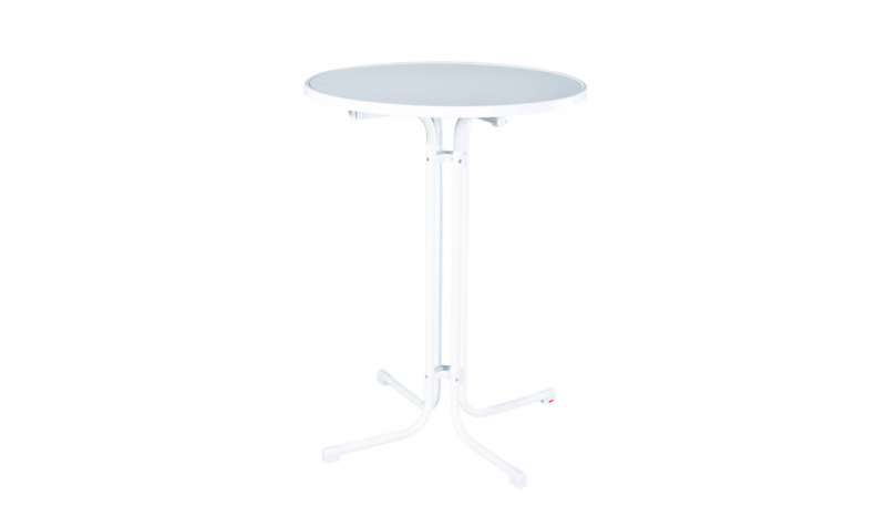 Stehtisch klappbar, weiß Ø 80 cm mieten