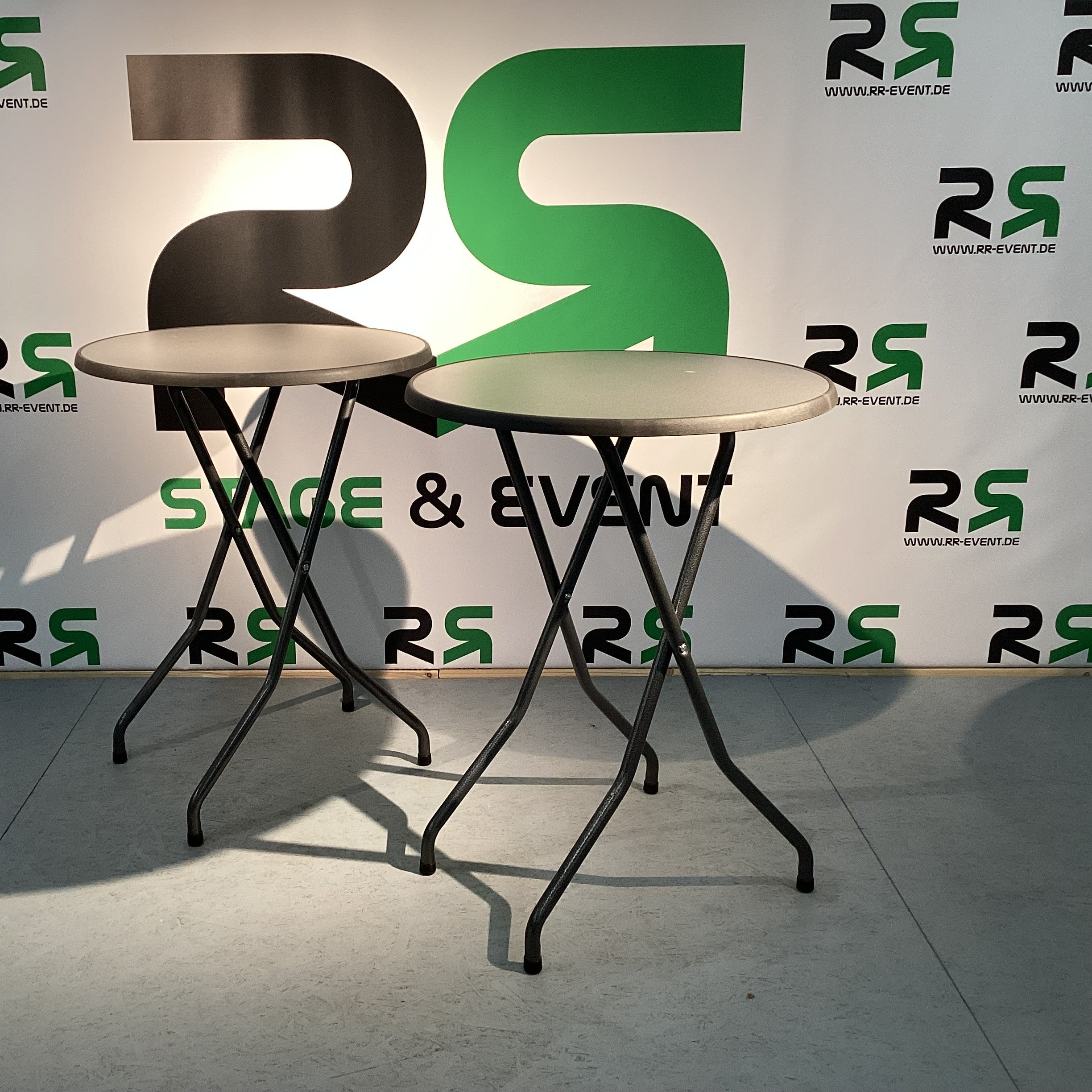 Runder Stehtisch 85 – komplett schwarz, klappbar, Stretchhusse – 4