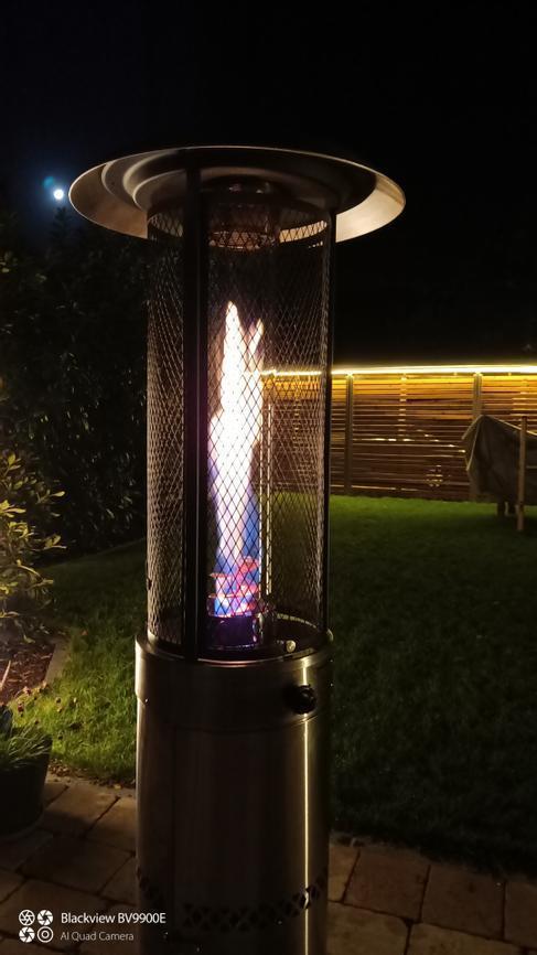 Gas-Heizpilz 11 kW – Gasheizer, Terrassenstrahler, offene Flamme, Heimlichkeitslicht, 360 Grad. – 3