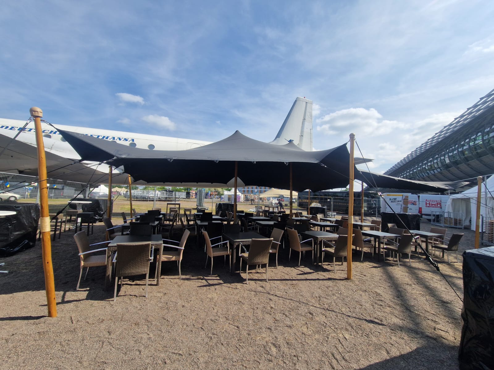Flexzelt 7,5 × 10m | Schwarz