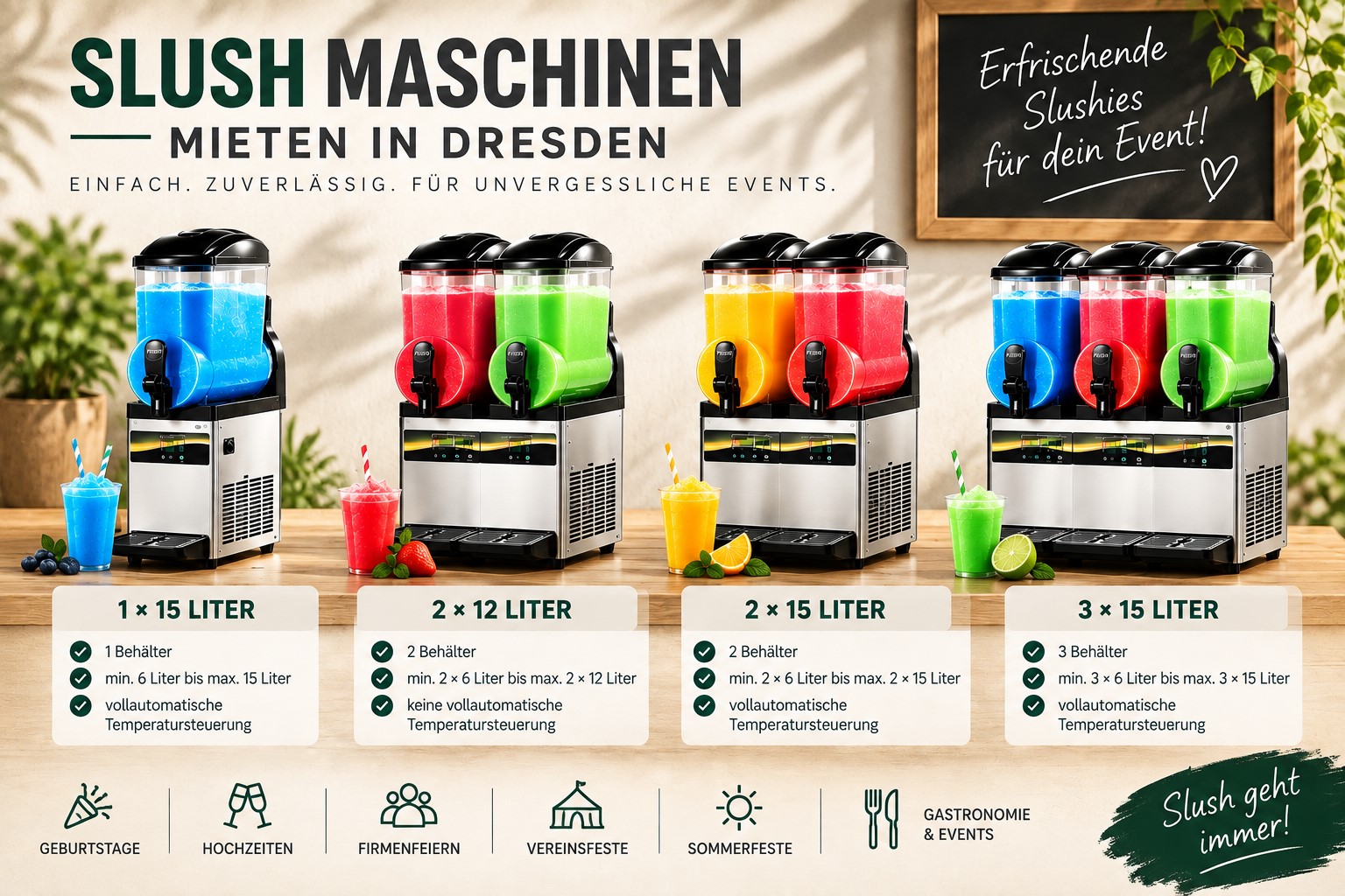 15–45 Liter Slush Maschine mieten Verleih Vermietung in Dresden