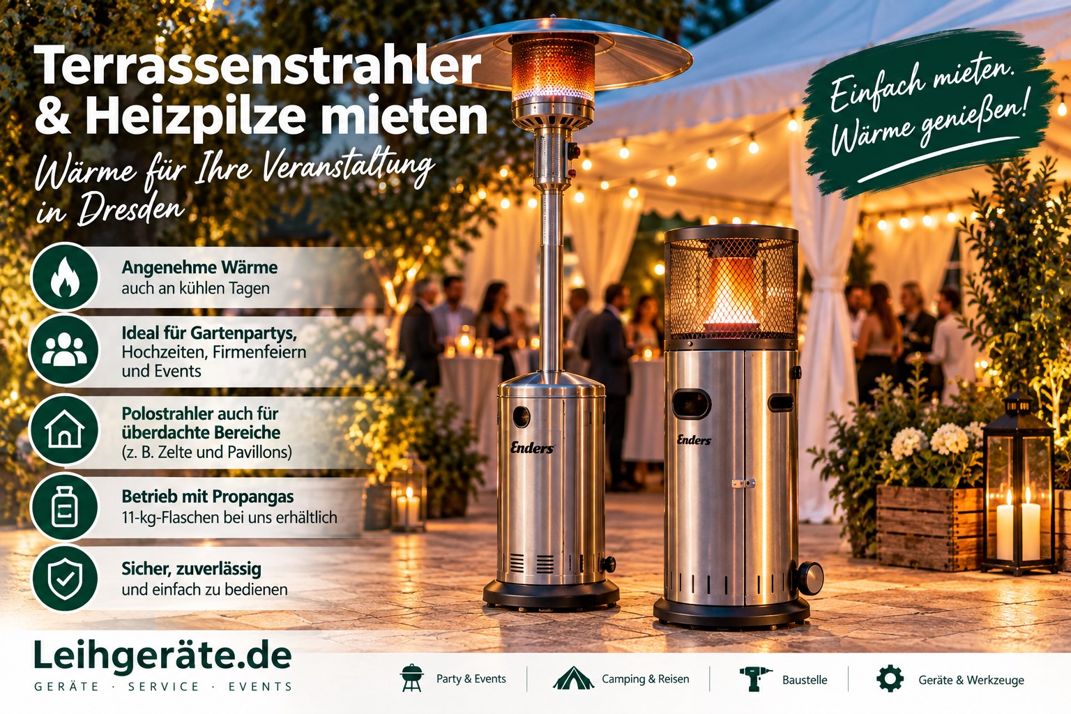 ab 25 € HEIZPILZ MIETEN IN DRESDEN – VERMIETUNG & VERLEIH