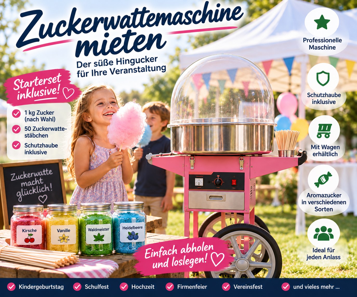 Zuckerwattemaschine mieten – Vermietung Verleih Dresden