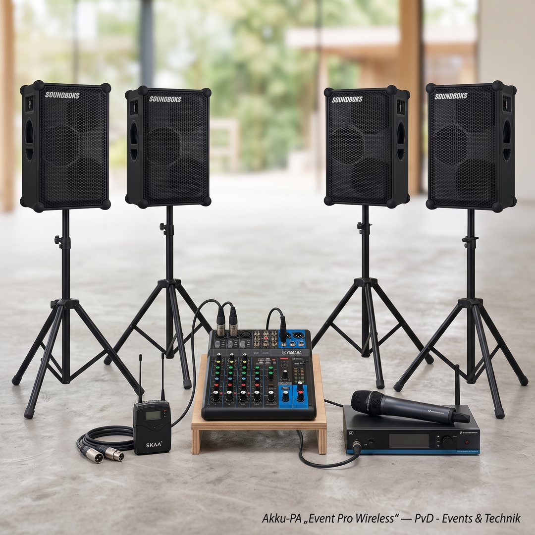 Akku PA-Anlage Event Pro Wireless mieten – Akku-Lautsprecher inkl. Funkmikrofon