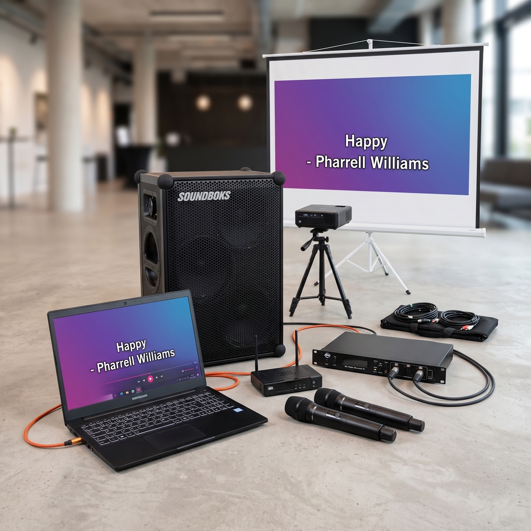 Karaoke Set mieten – Karaoke To Go | Akku-Sound, Beamer & Mikros