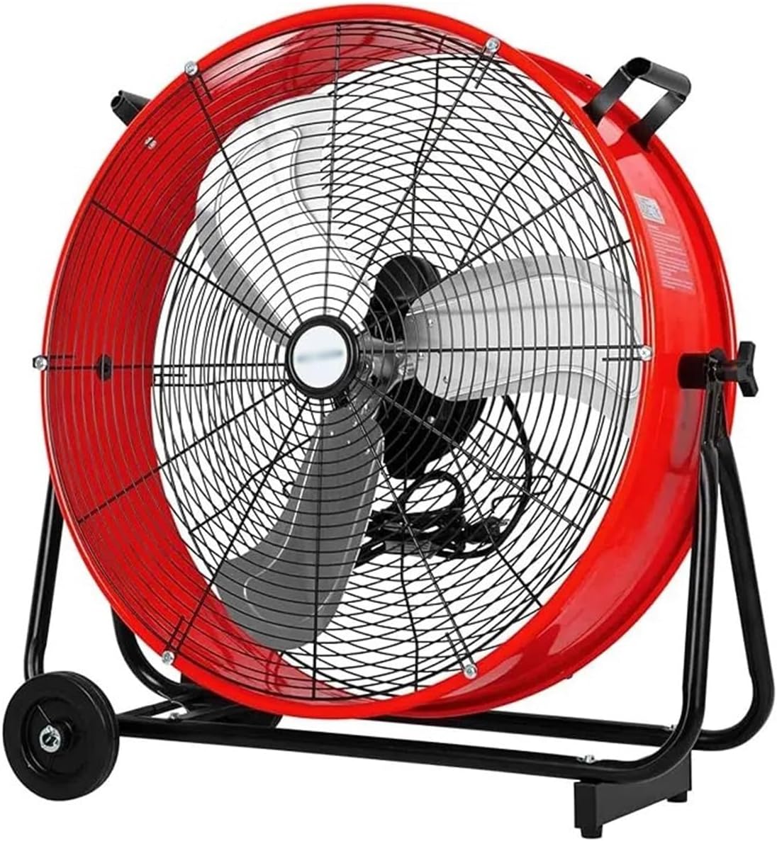 Industrielüfter Ventilator Windmaschine 24 Zoll Hochleistungs-Trommellüfter 8100 CFM 3-stufig robust Standventilator rot 13.750 m³/h