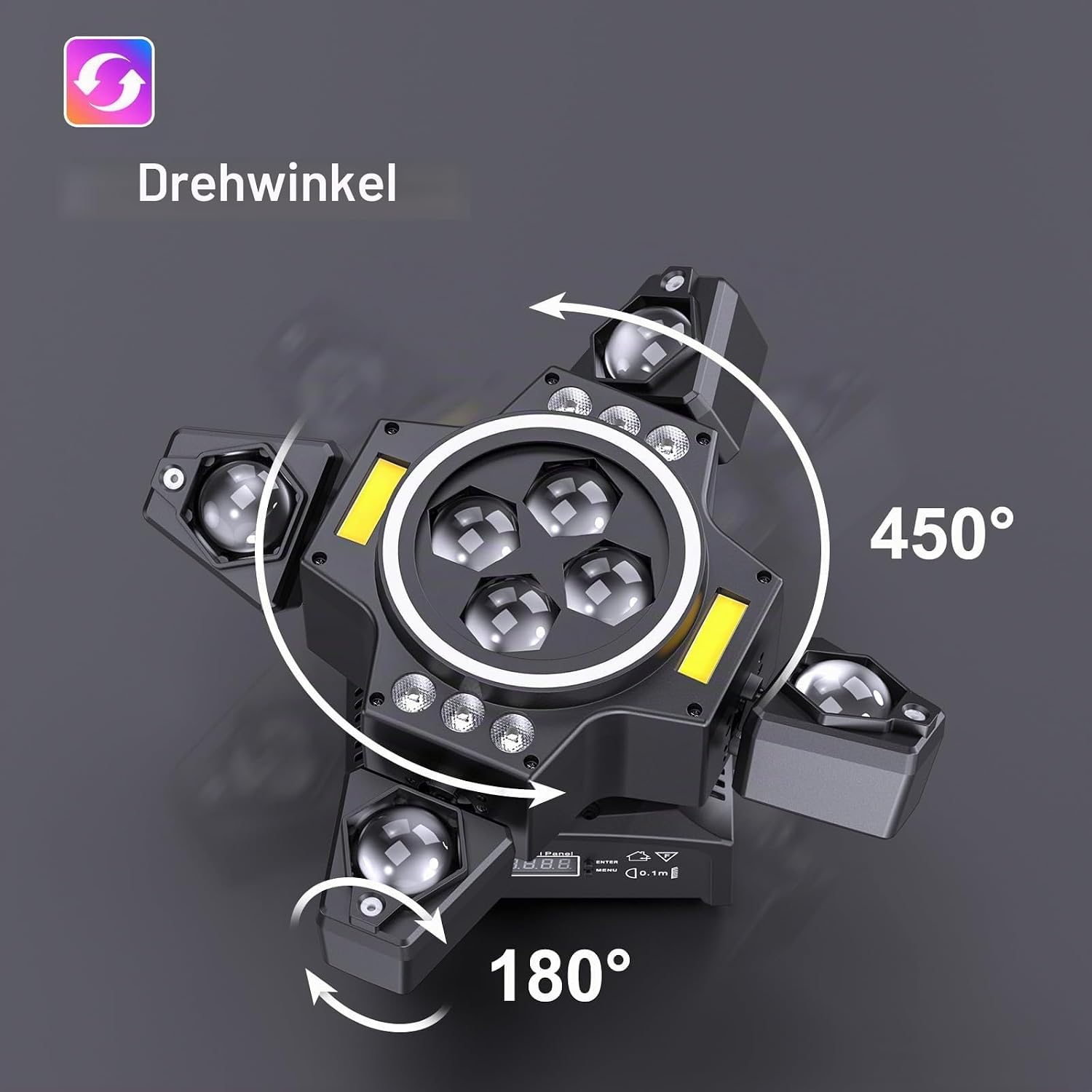 Bühnenlicht Strahl 150 W RGBW LED 4 Lampenarm Spotlight mit Fernbedienung Gold Strobe Partylicht Scheinwerfer für Disco DJ Bar Partys – 4