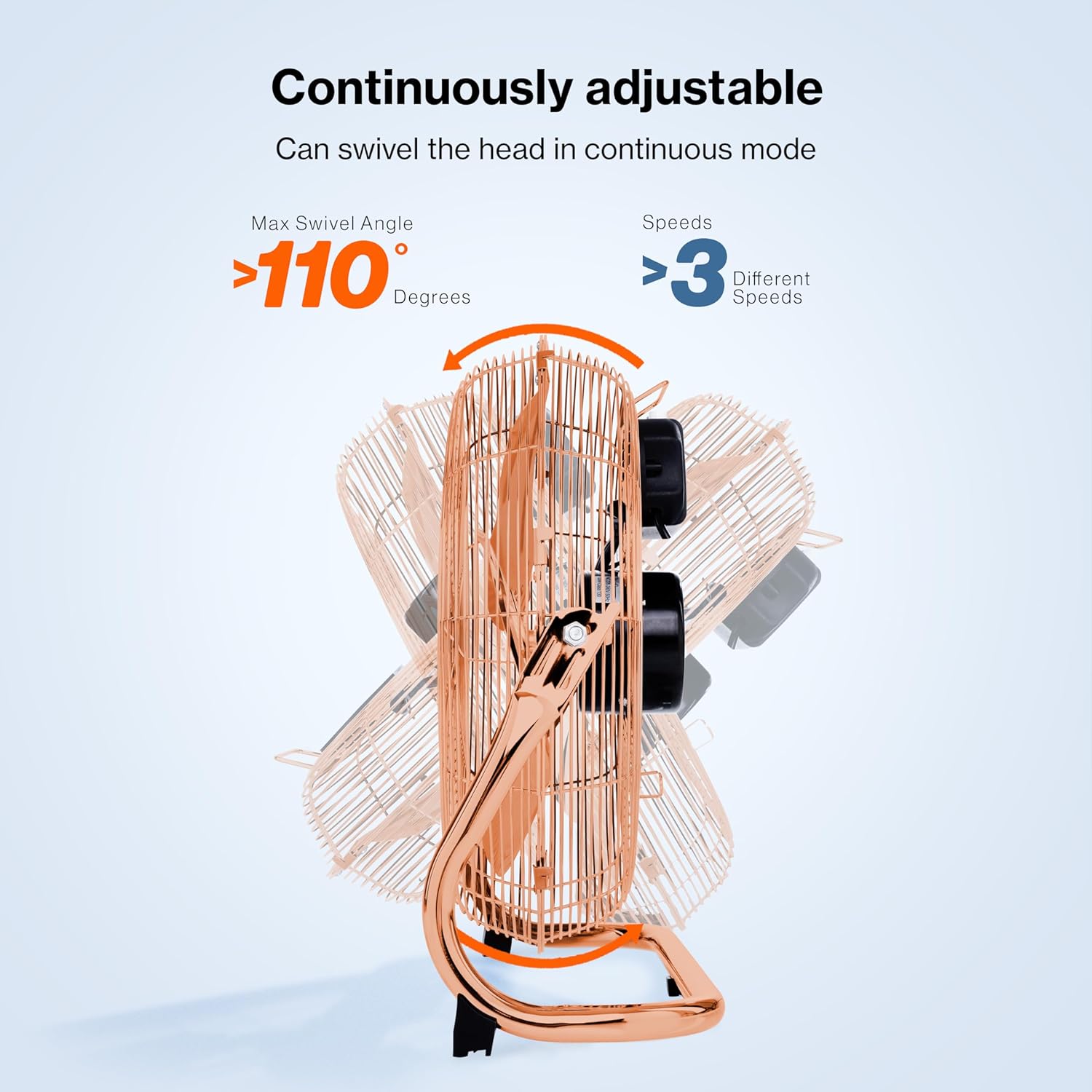 Bodenventilator Windmaschine 60 cm 4.344 m³ mit 3-Leistungsstufen 200 W Standventilator Ventilator hoher Luftdurchzug robuste Metallausführung Neigungswinkel ca. 110 Grad – 5