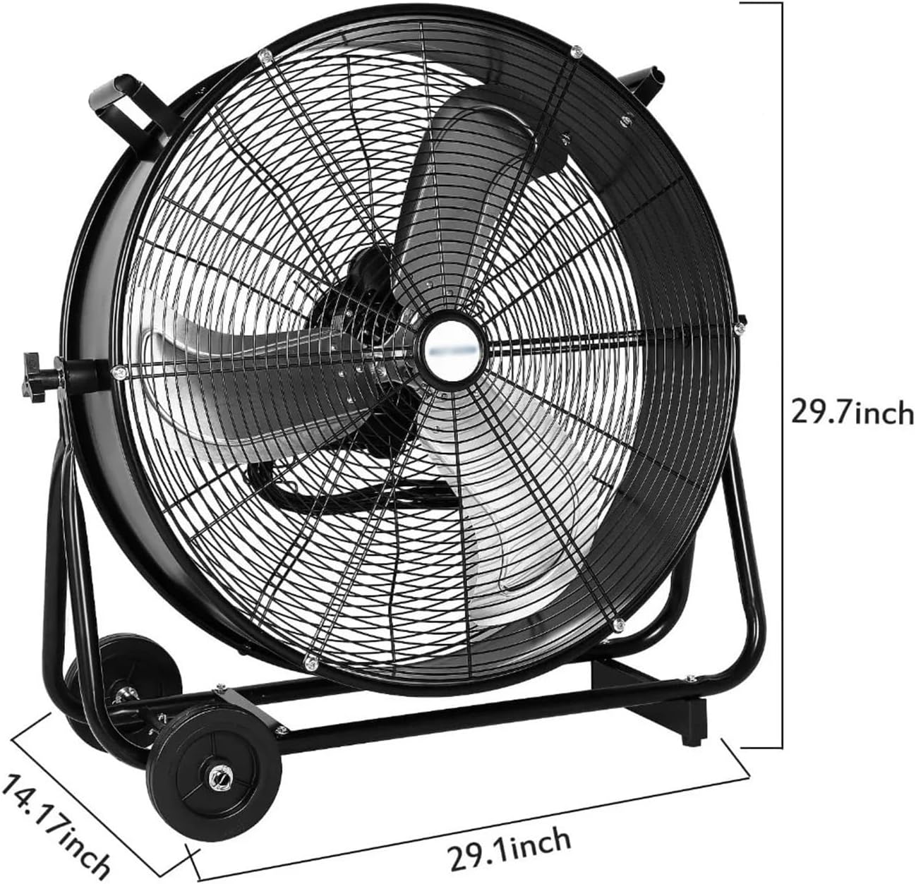 Industrielüfter Ventilator Windmaschine 24 Zoll Hochleistungs-Trommellüfter 8100 CFM 3-stufig robust Standventilator rot 13.750 m³/h – 2