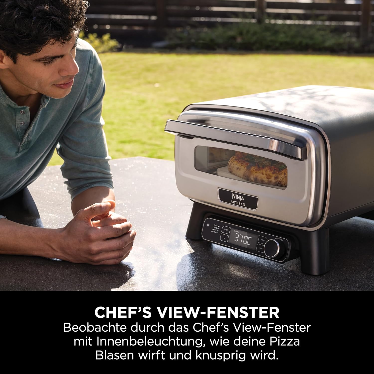 Pizzaofen Heißluftfritteuse 4 Funktionen Pizza Outdoor Pizza Ofen backen gehen lassen 230 V – Thumbnail 7
