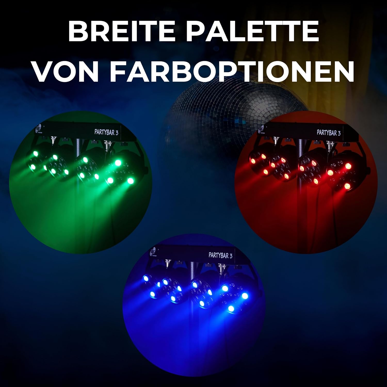 LED PARTYBAR 4 x 12W professional Lichtanlage RGBW Scheinwerfer inkl. Stativ & Fernbedienung Komplettset – 5