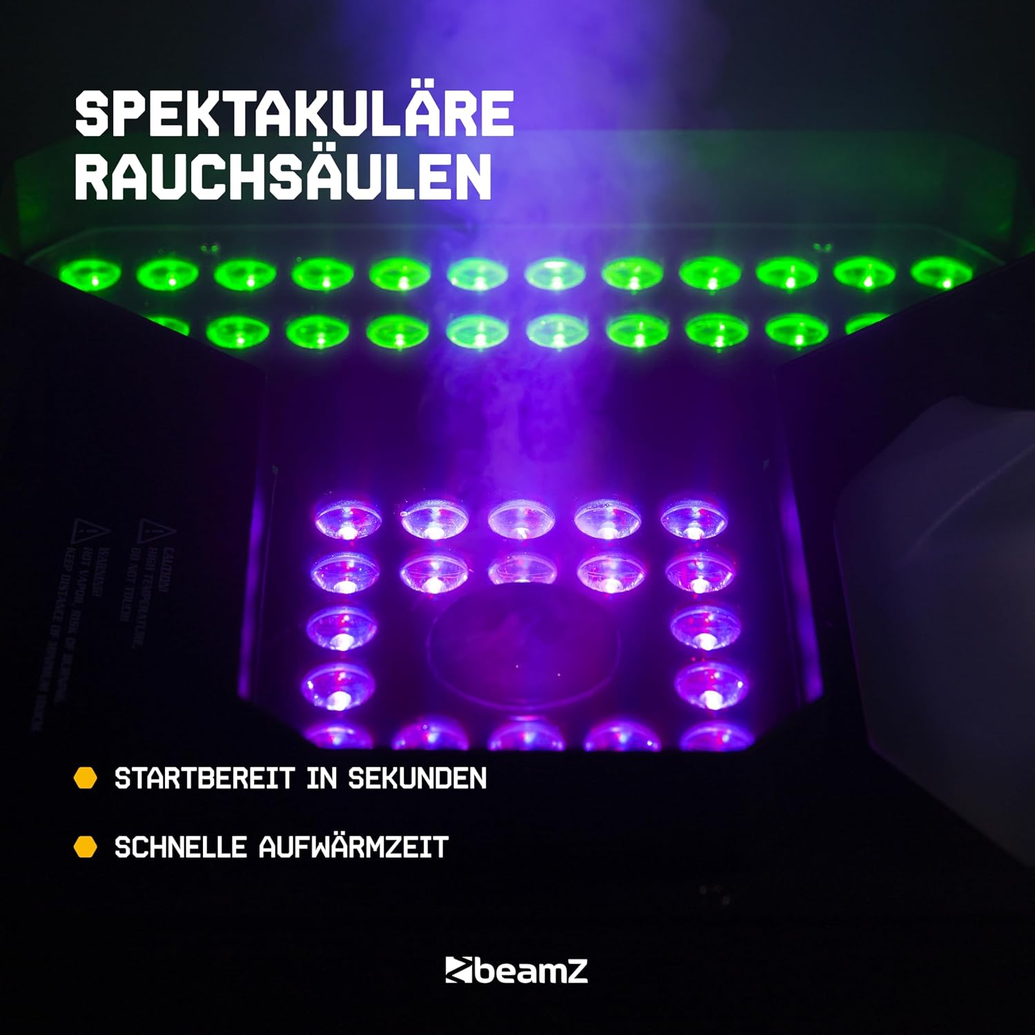 Nebelmaschine mit Lichteffekt 2200 Watt vertikal und horizontal Rauchmaschine mit 24x4W LED Spots für professionelle Shows – 5