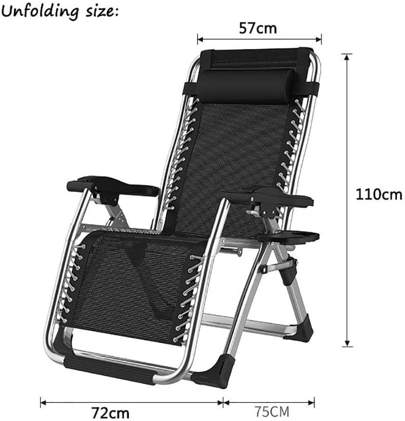 Strandliege Sonnenliege klappbar Liegestuhl mit Getränkehalter extrabreiter Verstellbarer Liegestuhl – Thumbnail 7