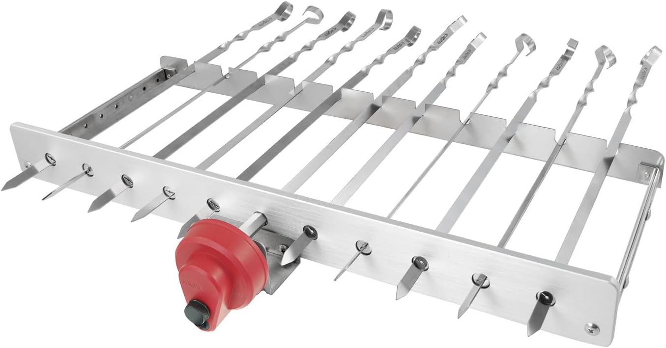 Mangal Schaschlikgrill Grillset mit Zubehör inkl. Powerbank + Motor elektrisch Edelstahl klappbar Holzkohlegrill mit Spießen – 3