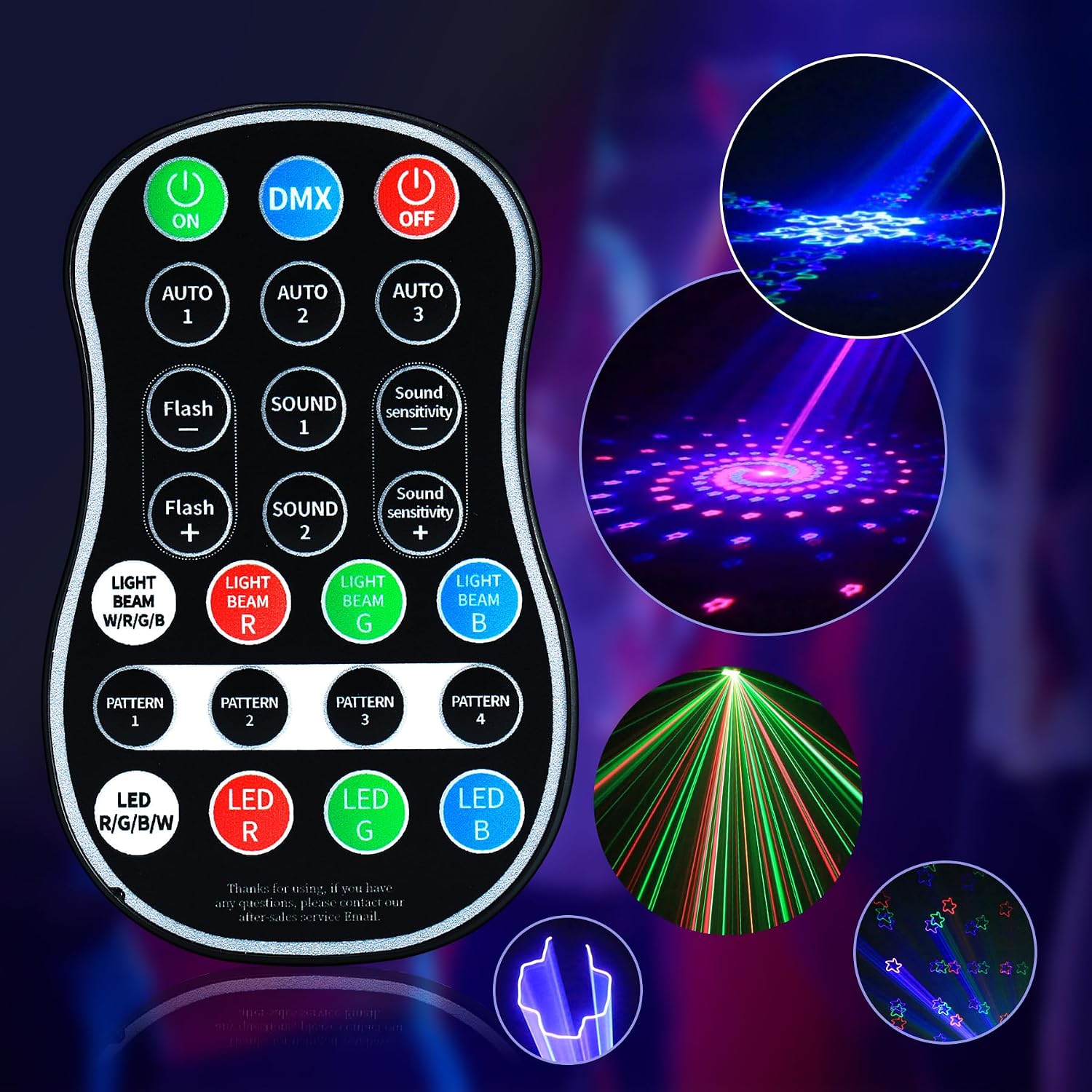 Stroboskop Blitzer DJ Discolicht Partylicht Effektstrahler 6-in-1 RGBW Party Lichter DMX Fernbedienung Musik Sound Activated Beam – 5